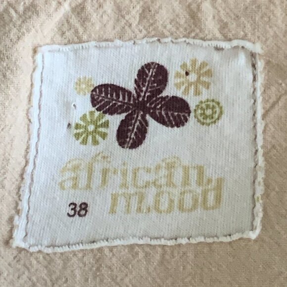 NWT African Mood Cotton Sleeveless Button Up Shirt Dress Tunic XL Beige 133i - Picture 7 of 10